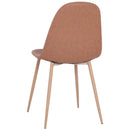 Set 2 Sedie da Pranzo Design Moderno in Lino con Gambe in Metallo Marrone 