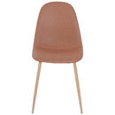 Set 2 Sedie da Pranzo Design Moderno in Lino con Gambe in Metallo Marrone 