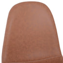 Set 2 Sedie da Pranzo Design Moderno in Lino con Gambe in Metallo Marrone 