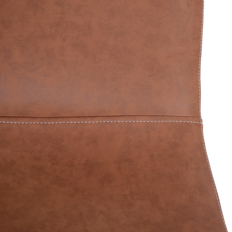 Set 2 Sedie da Pranzo Design Moderno in Lino con Gambe in Metallo Marrone 