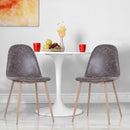 Set 2 Sedie da Pranzo Design Moderno in Similpelle con Gambe in Metallo Grigio 