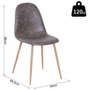 Set 2 Sedie da Pranzo Design Moderno in Similpelle con Gambe in Metallo Grigio 