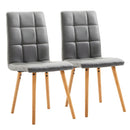 Set 2 Sedie Moderne Imbottite in Similpelle e Legno Grigio 45x56x93 cm 