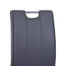 Set 2 Sedie Design Moderno in Metallo con Rivestimento in Pelle PU Grigio 