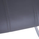 Set 2 Sedie Design Moderno in Metallo con Rivestimento in Pelle PU Grigio 