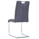 Set 2 Sedie Design Moderno in Metallo con Rivestimento in Pelle PU Grigio 