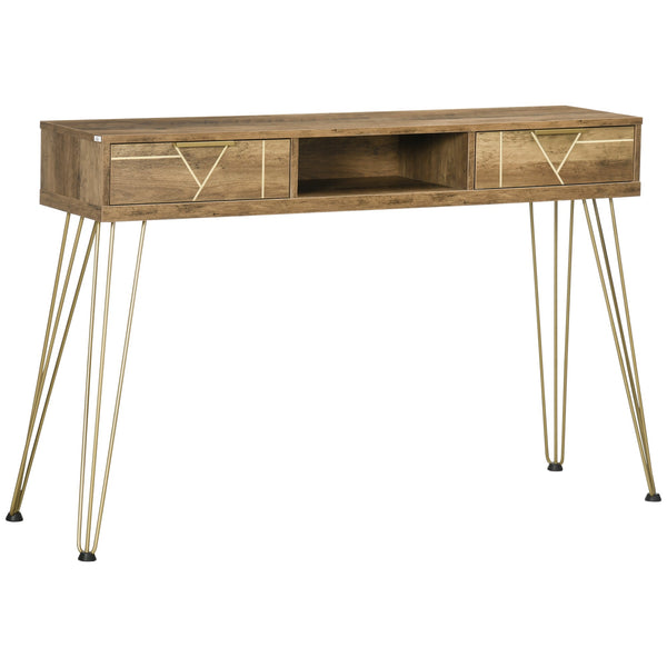 prezzo Tavolo Consolle Ingresso 120x29x79 cm in Truciolato e Acciaio Bronzo
