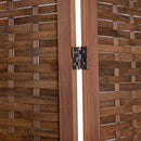 Separé 4 Pannelli in Bambù e Legno Scuro 180x180x2 cm 