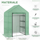 Serra da Giardino con Scaffali e Tetto a Spiovente in PE 143x73x195 cm 