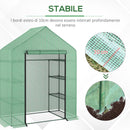 Serra da Giardino con Scaffali e Tetto a Spiovente in PE 143x73x195 cm 