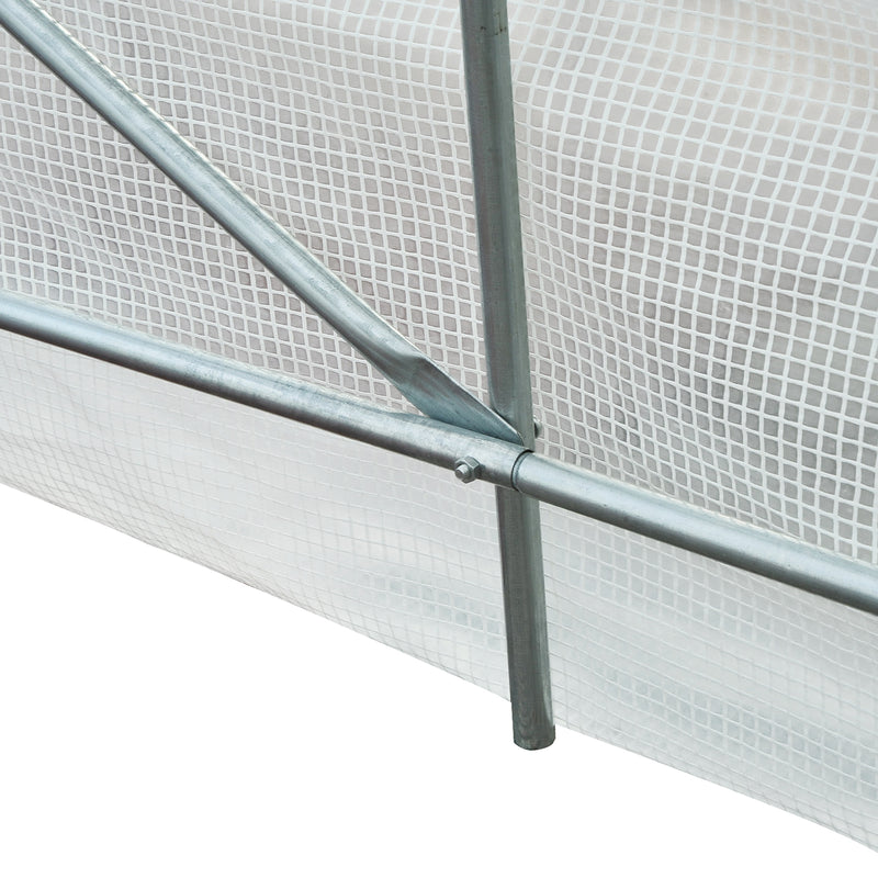 Serra da Giardino a Tunnel per Piante in PE con Tubi in Ferro Bianco 450x200x200 cm 