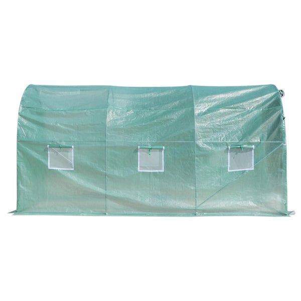 Serra a Tunnel da Giardino Struttura in Acciaio con 6 Finestre Verde 400x200x210 cm sconto