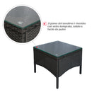 Set Salotto da Giardino 2 Poltroncine e Tavolino con Cuscini Rattan Sintetico Nero 