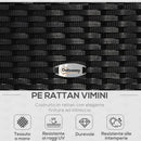 Set Salotto da Giardino in Rattan Sintetico Tavolino 2 Poltrone e Divano con Cuscini Nero 