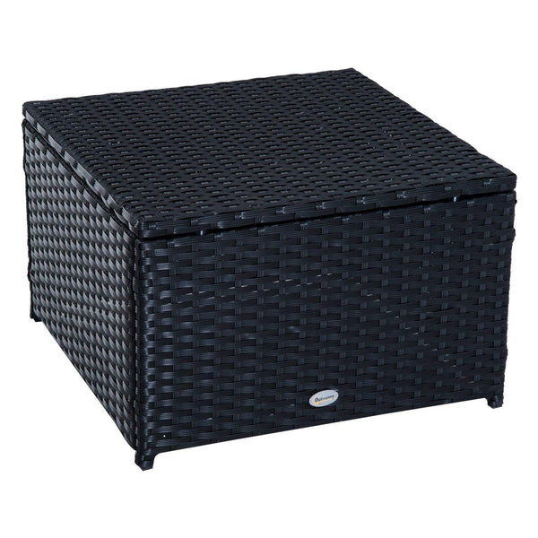 online Set Salotto da Giardino in Rattan Sintetico Divano Pouf e Tavolino con Cuscini Nero