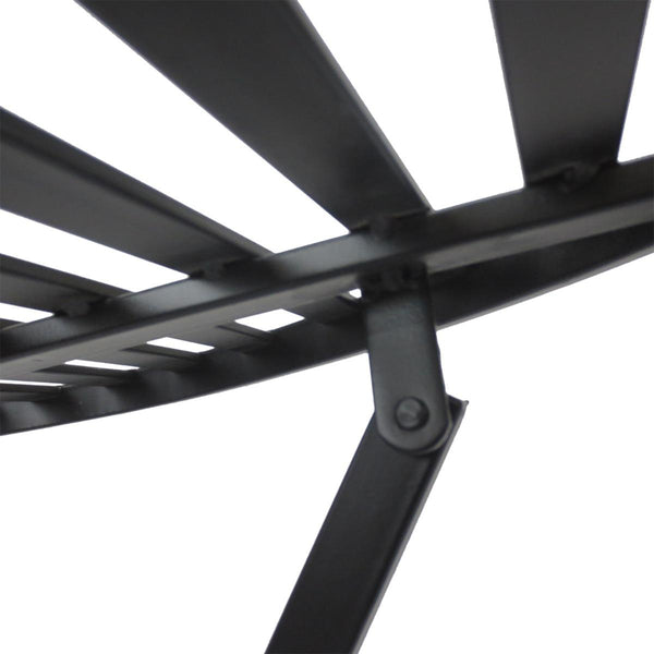 Set Tavolino e 2 Sedie Pieghevoli da Giardino in Metallo Nero online