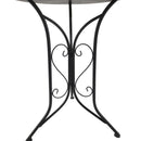 Set Tavolino e 2 Sedie da Giardino in Metallo Mosaico Blu Nero 