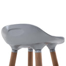 Sgabello da Bar con Poggiapiedi Argento e Legno 38x38x80 cm 