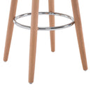 Sgabello da Bar con Poggiapiedi Argento e Legno 38x38x80 cm 