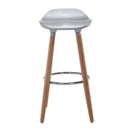 Sgabello da Bar con Poggiapiedi Argento e Legno 38x38x80 cm 