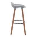 Sgabello da Bar con Poggiapiedi Argento e Legno 38x38x80 cm 