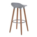 Sgabello da Bar con Poggiapiedi Argento e Legno 38x38x80 cm 