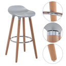 Sgabello da Bar con Poggiapiedi Argento e Legno 38x38x80 cm 