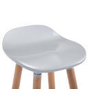 Sgabello da Bar con Poggiapiedi Argento e Legno 38x38x80 cm 