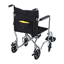 Sedia a Rotelle Pieghevole in Tubi di Ferro e Tessuto Oxford Nero ed Argento 92.5x62x98 cm 