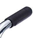 Sedia a Rotelle Pieghevole in Tubi di Ferro e Tessuto Oxford Nero ed Argento 92.5x62x98 cm 