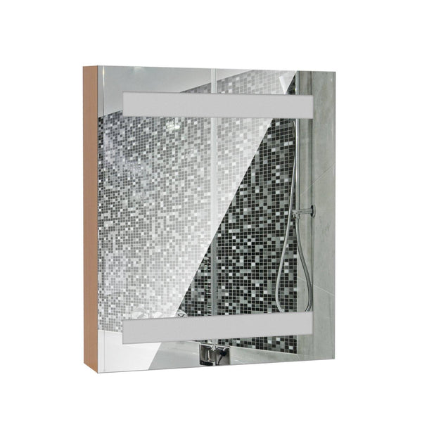 Specchio Armadietto da Bagno Pensile Illuminato con Luci LED 50x60x15 cm acquista