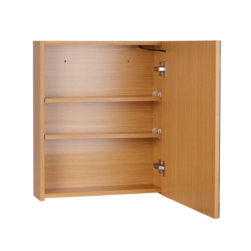 Specchio Armadietto da Bagno Pensile Illuminato con Luci LED 50x60x15 cm 