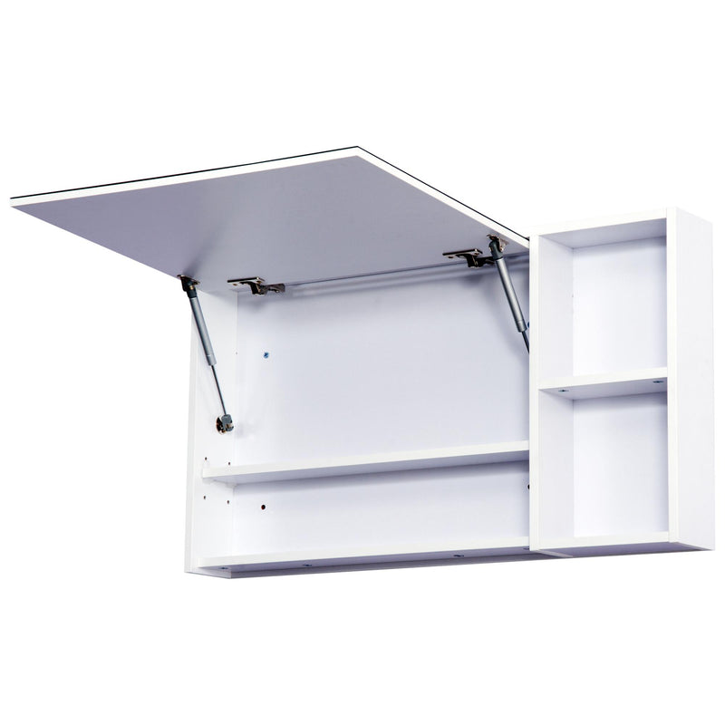 Specchio Armadietto da Bagno Pensile Bianco 90x50x12 cm 