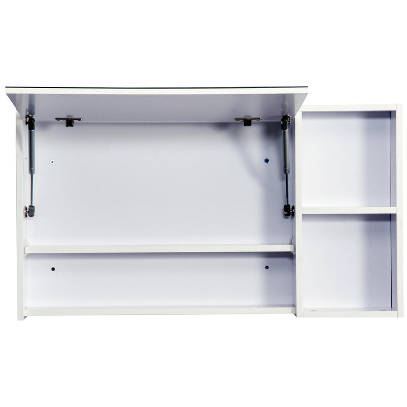 Specchio Armadietto da Bagno Pensile Bianco 90x50x12 cm 