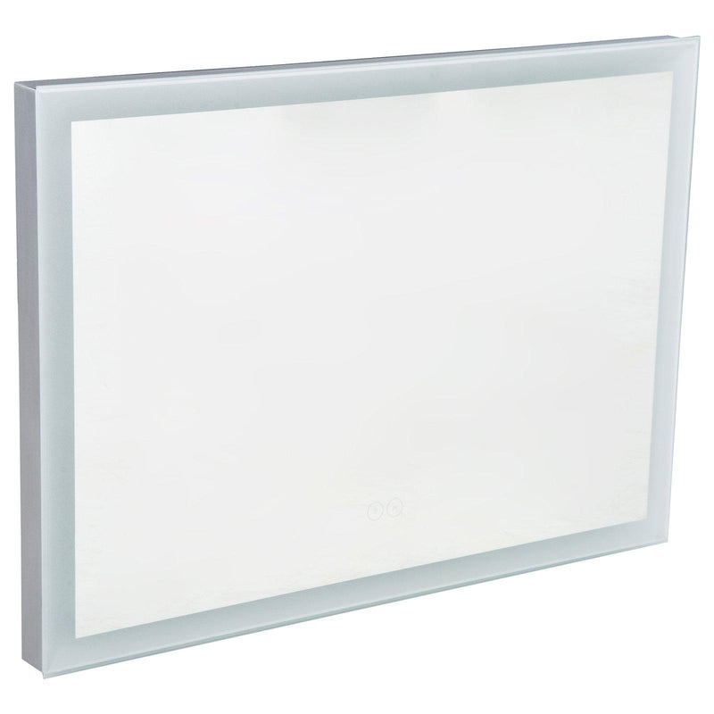 Specchio con Lampada Led e Antiappannamento in Alluminio Cromato Argento 80x60 cm 