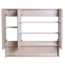 Specchio Armadietto da Bagno Pensile 3 Ante in Legno 90x13.5x80 cm 