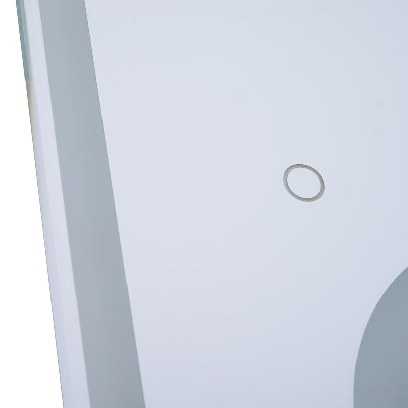 Specchio da Bagno con Illuminazione a LED e Interruttore Touch in Vetro e Alluminio 80x3x60 cm 