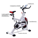 Spin Bike per Spinning Professionale con Schermo LCD Bianco 105x49x119 cm 