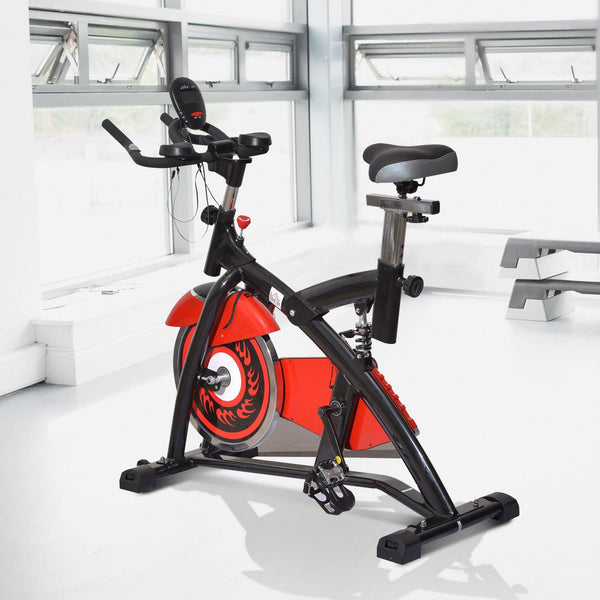 Spin Bike Indoor Allenamento Aerobico con Display a LED Nero e Rosso online