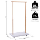 Stender Appendiabiti con Binario Porta Abiti e Ripiano Porta Borse Scarpe in Bambù 80x45x150 cm 