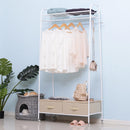 Stender Appendiabiti con 2 Cassetti in Metallo Bianco e Beige 99x47x185 cm 