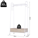 Stender Appendiabiti con 2 Cassetti in Metallo Bianco e Beige 99x47x185 cm 