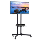 Supporto Tv da Terra Altezza Regolabile con Ruote Nero 90x64x175 cm 
