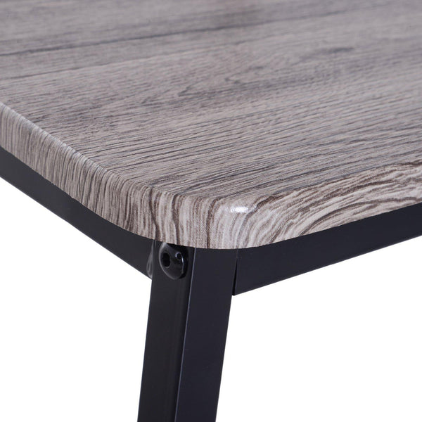 Set da Pranzo Tavolo e 4 Sedie in Acciaio e Legno Grigio acquista