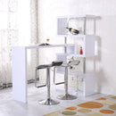 Tavolo Bancone Bar con Scaffale a 4 Ripiani Bianco 150x80x164.5 cm 
