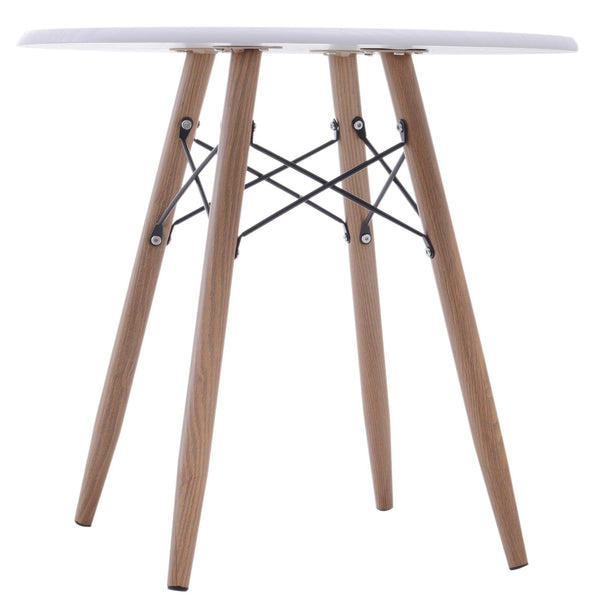 Tavolino da Caffè Rotondo in Legno e Metallo Bianco Ø60x55 cm prezzo