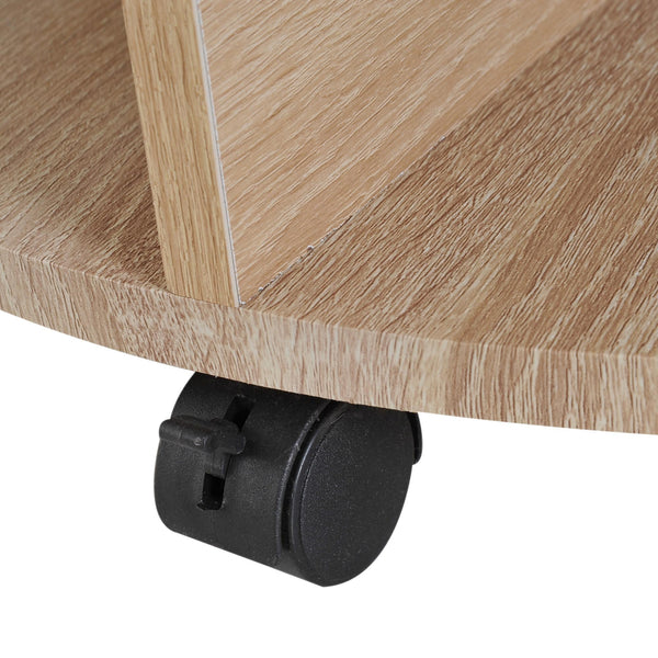 Tavolino da Caffè Rotondo con Ripiani in Legno Rovere Ø60x39.5 cm acquista