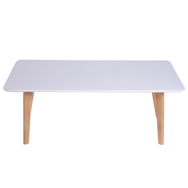 prezzo Tavolino Stile Nordico in Legno Bianco 120x70x45 cm