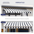 Tenda da Sole Avvolgibile a Parete Manuale a Righe Blu e bianco 2.5x2m 