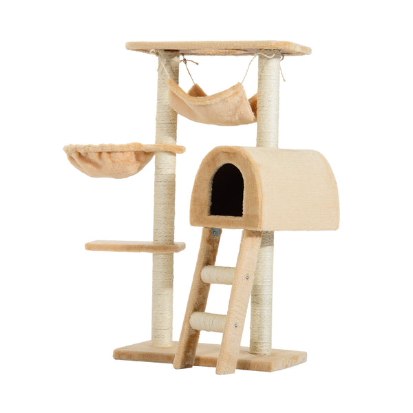 online Albero Tiragraffi con Cuccia e Amaca Beige 55x30x100 cm